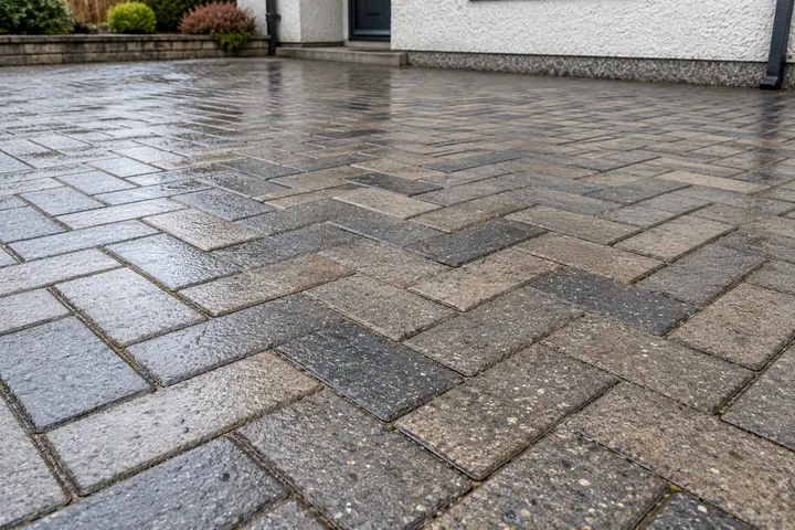 Illustrative image of a block-paved driveway